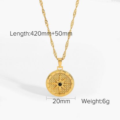 Picture of Crowd designed coin round necklace