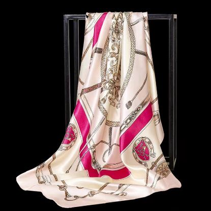 Picture of 90cm satin decorative square scarf