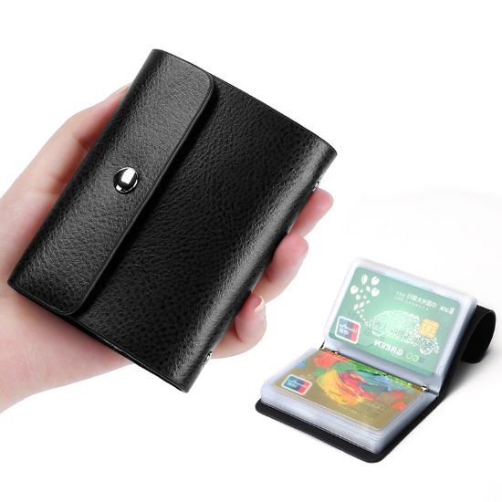 Picture of A RUNBOX Slim Wallets for Men - Leather Money Clip Mens Wallet - RFID Blocking Front Pocket Bifold Wallet - Minimalist Credit Card Holder with Gift Box