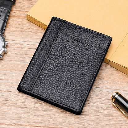 Picture of Travelambo Front Pocket Minimalist Leather Slim Wallet RFID Blocking Medium Size